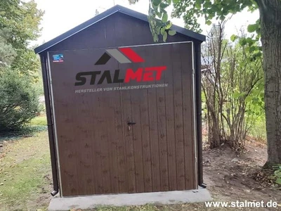 Blechgarage 2x3,5x2,55m Fertiggarage nach Maß Stahlhütte Lager Nussbaum Montage - Bild 1 von 4