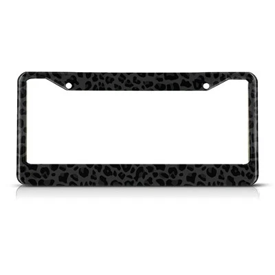 Black Animal Print License Plate Frame Leopard License Plate Holder Frame Licens - Image 1 of 4