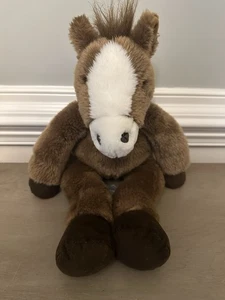 Build A Bear nicht mehr produziert Floppy Pony Pferd braun weiß Plüsch 18 Zoll Stofftier Vintage - Bild 1 von 6