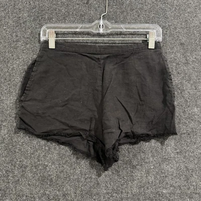 Bella Dahl Shorts Women's XS Black Linen High Rise Frayed Hem Casual Made USA - Image 1 of 4