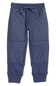 Burberry London Burberry Kids' Timothie Monogram Quilted Joggers in Pebble Blue - Picture 1 of 1