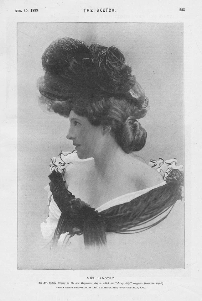 LILLIE LANGTRY Actress, Appearing at the Haymarket Theatre - Antique Print 1899 - image 1 of 1