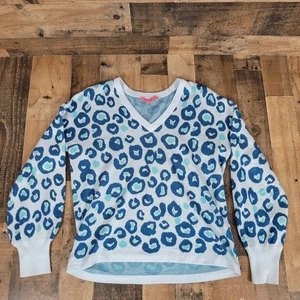 :illy Pulitzer Don't Be A Cheetah maglione leopardato gelsomina scollo a V grande 007186 - Foto 1 di 14