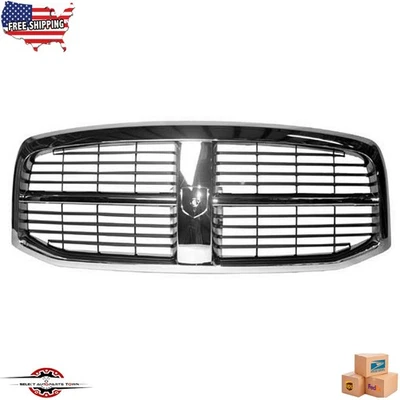 Fits 2006-2009 Dodge Ram 1500 New Front Grille Assembly Chrome & Black Ch1200282 - Image 1 of 4