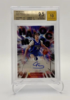 2025/26 Topps Havoc Marks Rainbow Foilboard Cooper Flagg Auto Rookie BGS 9.5 GEM - Image 1 of 2