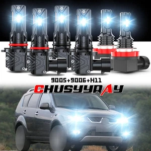 For Mitsubishi Outlander 2007-2013 LED Headlight Hi&Lo Beam Fog Light Bulb Kit - Picture 1 of 18
