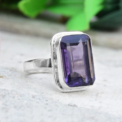 Amethyst Gemstone 925 Sterling Silver Dainty Handmade Ring Jewelry All Size C496 - Image 1 of 4
