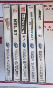 SEGA SATURN 5 GAME LOT -Revolution X-Nhl All Star Hockey-Nhl 97-UNTESTED AS-IS 
