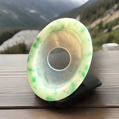 Original Charlotte Ovale Scheibe Grün Perlmutt Jade - Bild 1 von 4