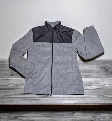 STARTER 男式柔软抓绒轻便夹克全拉链灰色黑色 S 码 34-36 — 第 1/4 张图片