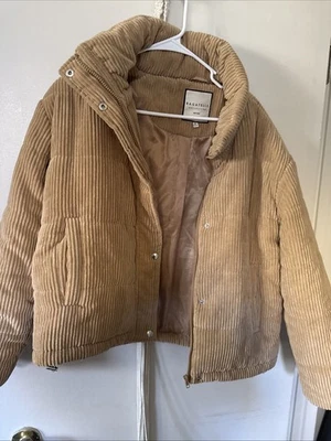 Bagatelle Collection Corduroy Puffer Jacket Tan Beige Women’s Medium - Image 1 of 4