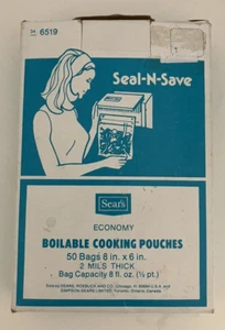 Vintage Sears Seal N Save Economy Boilable Cooking Pouches 8"X6" 2 Mils Thick - Picture 1 of 6
