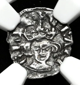 ENGLAND. Edward I Longshanks, 1272-1307. Silver Farthing S-1446A, NGC AU Details - Picture 1 of 4
