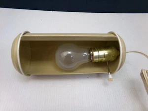 Vintage Portable Headboard Lamp, 120 volt, Tan Metal - Picture 1 of 8