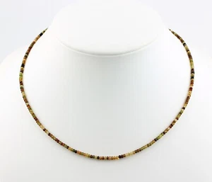 Gorgeous Tourmaline Chain Gemstone Faceted Funkelend Necklace Ca. - Picture 1 of 2