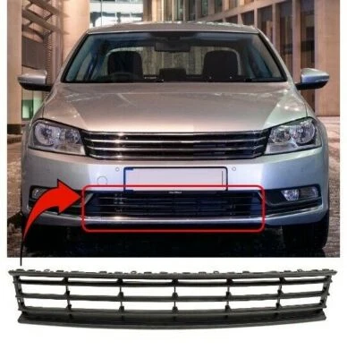 Fits VW Passat B7 2011-2014 Front Bumper Grille Lower Centre Black - Image 1 of 4