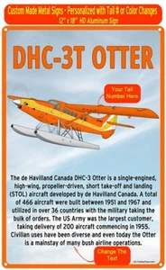 De Havilland DHC-3T Otter HD Metal Airplane Sign - Orange/Yellow - Picture 1 of 2