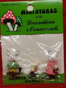 Vintage Miniatur Hasenfamilie New Old Stock - Bild 1 von 5