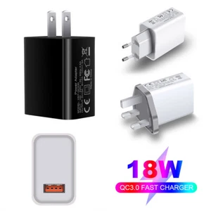 Adaptateur secteur USB charge rapide 18 W QC 3.0 prise murale voyage maison pour universel - Photo 1 sur 20