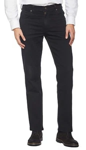 Pantalones de mezclilla elásticos duraderos Wrangler calce regular básico negros W10IRX26T - Imagen 1 de 4