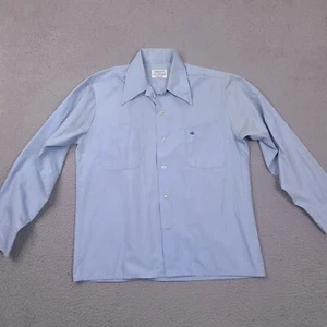 Vintage 60er Brent Montgomery Ward Anzughemd Herren Medium 15-15,5 blau Schlaufenkragen - Bild 1 von 17
