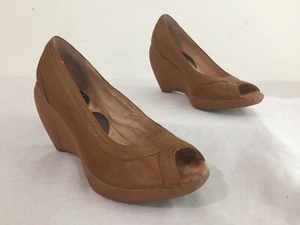 'Bess' tacones de cuña punta abierta JUMP for The People marrón/bronceado talla 7 - Imagen 1 de 12