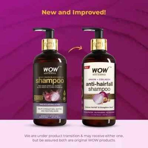 WOW Skin Science Onion & Collagen Anti-Hairfall Shampoo | Reduces Hairfall 300ml - Imagen 1 de 8