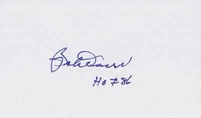 Bobby Doerr Signed 3x5 inch Card with Hall of Famer Inscription - Boston Red Sox - Image 1 of 2