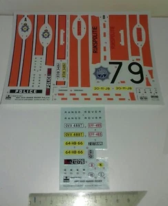 RANGE ROVER BRITISH + HOLLAND POLICE DECAL ESCI 1/24 ART.3039 +3029 VEDI NOTE - Foto 1 di 1
