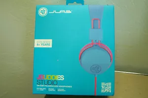 JLab JBuddies Studio On-Ear folding Kids Headphones - Pink Accents - Picture 1 of 2