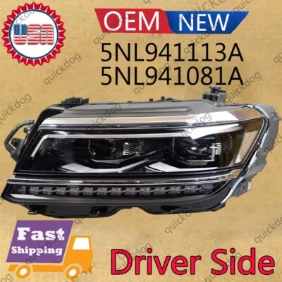 OEM 5NL941113A, 5NL941081A For 2018-2021 VW Tiguan LED Headlights LH Driver Side - Изображение 1 из 4