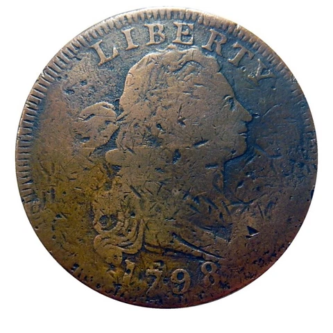 Large cent/penny 1798 Sheldon 155 reverse of 1796 nice Cover