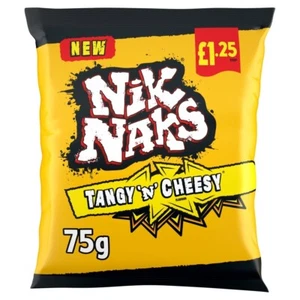Nik Naks Tangy 'N' Cheesy – 20 x 75g Bags – Full Box Crunchy Corn Snacks - Picture 1 of 4