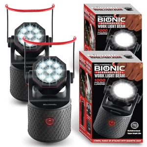 Bell + Howell Bionic Work Light Beam 1000 Lumens 9 Bright LED Rechargeable-2Pack - Picture 1 of 9