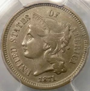 1871 THREE CENT NICKEL RARE LOW POP TDO FS-101 TRIPLE DIE OBVERSE *PCGS XF 40* - Picture 1 of 8