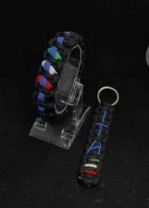 Bracciale + portachiavi in Paracord Italia TBL Su Misura - polizia - Italia - Foto 1 di 1