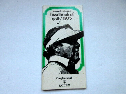Vtg 1975 ROLEX WATCH / ARNOLD PALMER 72 PAGE GOLF BOOK OYSTER PERPETUAL DAYDATE Cover