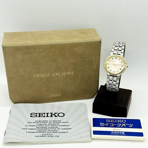 Vintage SEIKO DOLCE 8N41-6160 ST STEEL Analog Men Watch quartz Japan w/Box - Picture 1 of 24