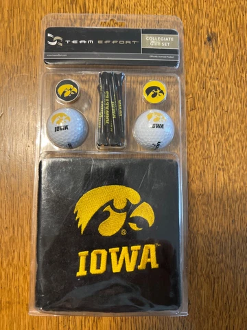 Iowa Hawkeyes Golf Embroidered Towel, Markers, Tees, & Balls Gift Set Cover