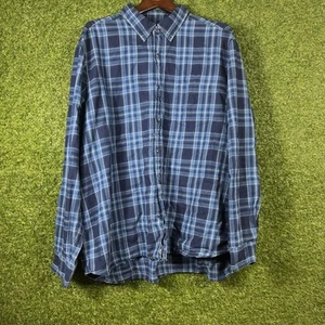 Vineyard Vines Shirt Mens XXL Twill Plaid Long Sleeve Button Up Blue - Picture 1 of 10