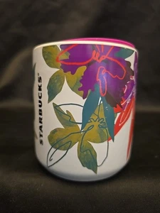 Starbucks Ceramic Travel Mug Floral Spring Tumbler Cup - w/ Plastic Lid New - Picture 1 of 9