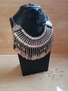 Halbmond Handarbeit Vintage Stil marokkanische Berber Münze Schmuck Halskette Frauen Geschenk - Bild 1 von 10