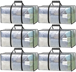 Paquete de 6 bolsas de mudanza de alta resistencia VISVEIL con asas envolventes acolchadas - Fuertes... - Imagen 1 de 7