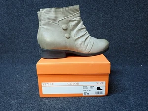 NEW Miz Mooz Sallie Wide Leather Ankle Boots Pebble EU 40 (SS8) - Picture 1 of 6