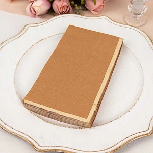 TERRACOTTA 50 Soft 2 Ply Dinner Paper NAPKINS Foil Edge Party Events Home - Picture 1 of 8
