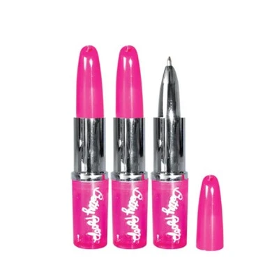 Juego de bolígrafos de lápiz labial rosa Betty Boop genuino - paquete de 3-escritura suave para la escuela fuera Foto 1 de 4