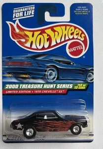 2000 Hot Wheels Treasure Hunt #60 Black 1970 Chevelle SS w/Real Riders - Picture 1 of 5
