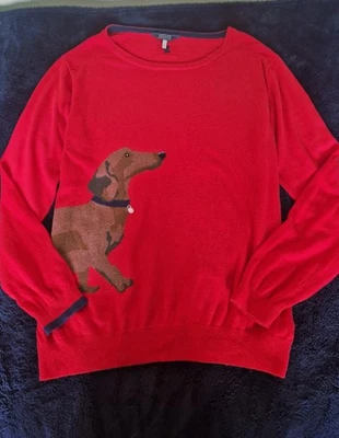 JOULES Ladie's  Sausage Dog Design Jumper Size  20 - Image 1 of 4