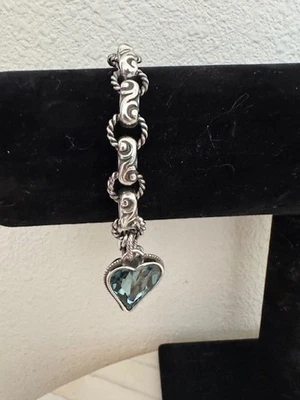 BRIGHTON BIBI HEART BRACELET WITH A BABY BLUE CRYSTAL - Image 1 of 4