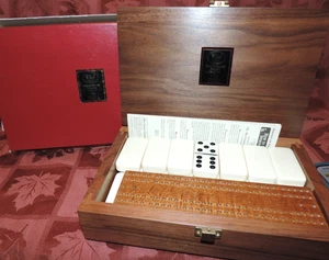 Alex Cramer Company 'Club 52' Luxury Domino Set with Black Walnut Case Look - Picture 1 of 6